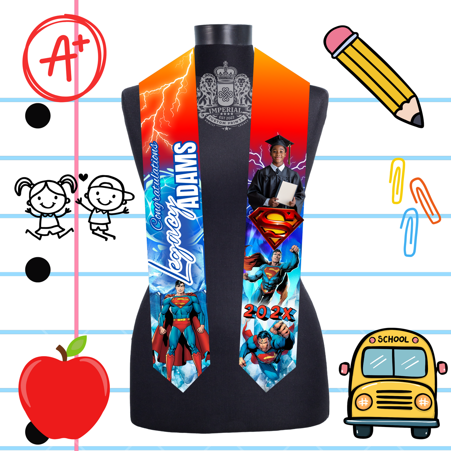 Children's 60 inch Grad Stole
