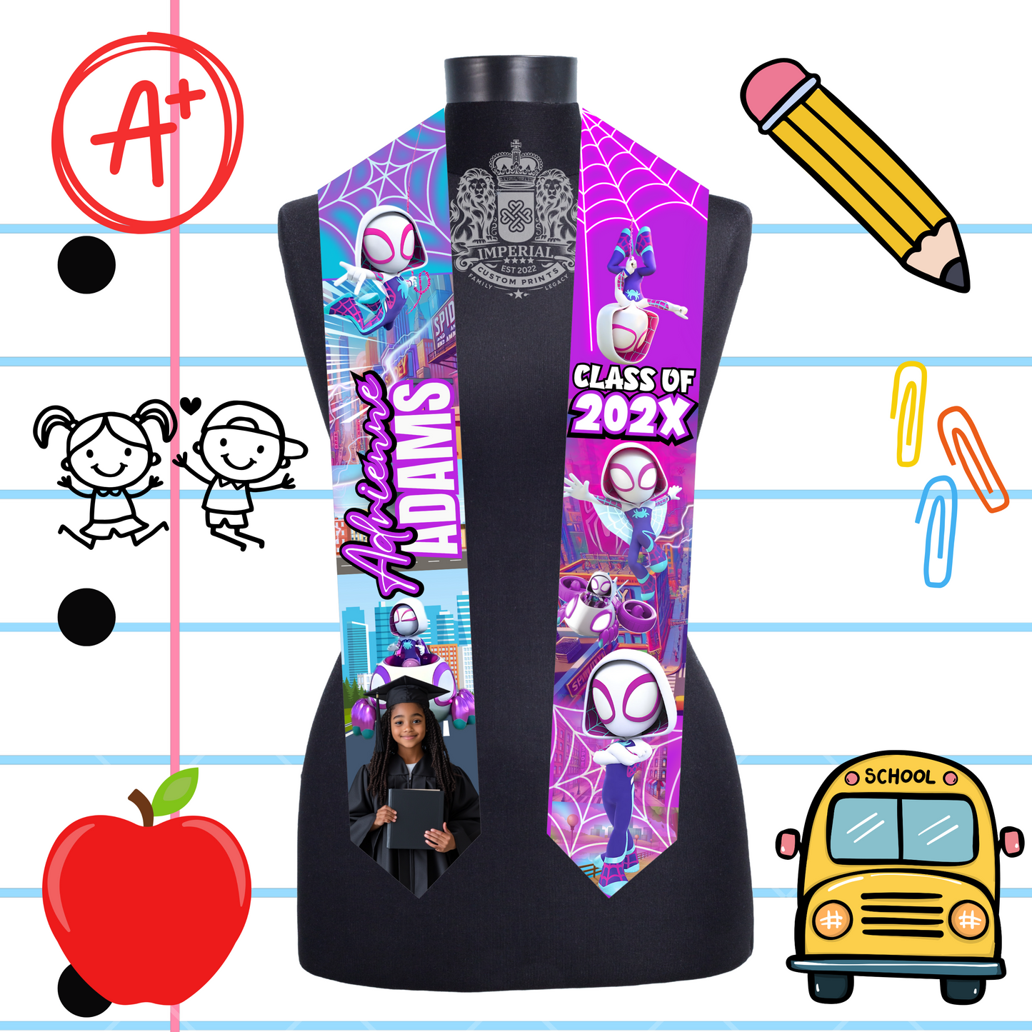 Children's 60 inch Grad Stole