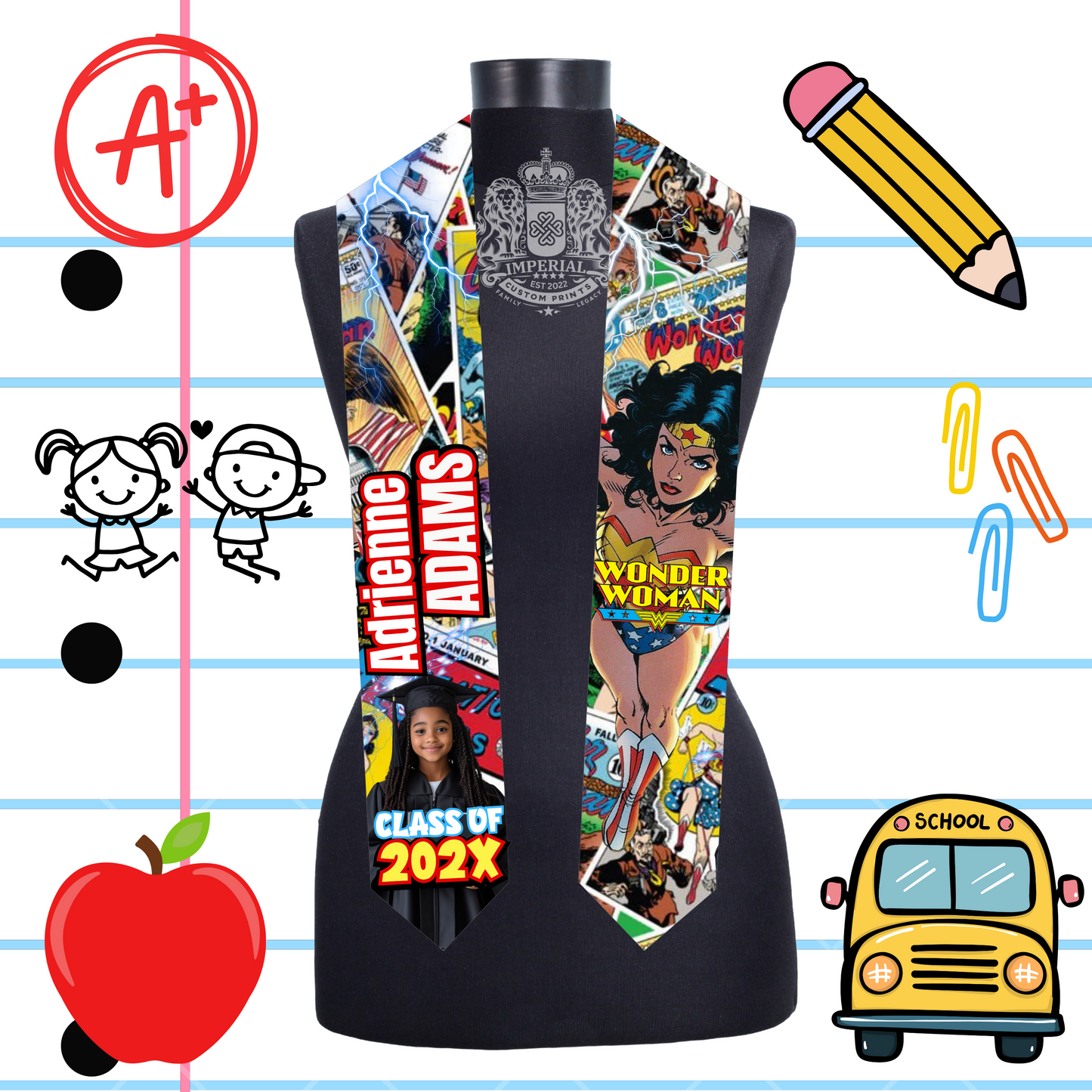 Children's 60 inch Grad Stole