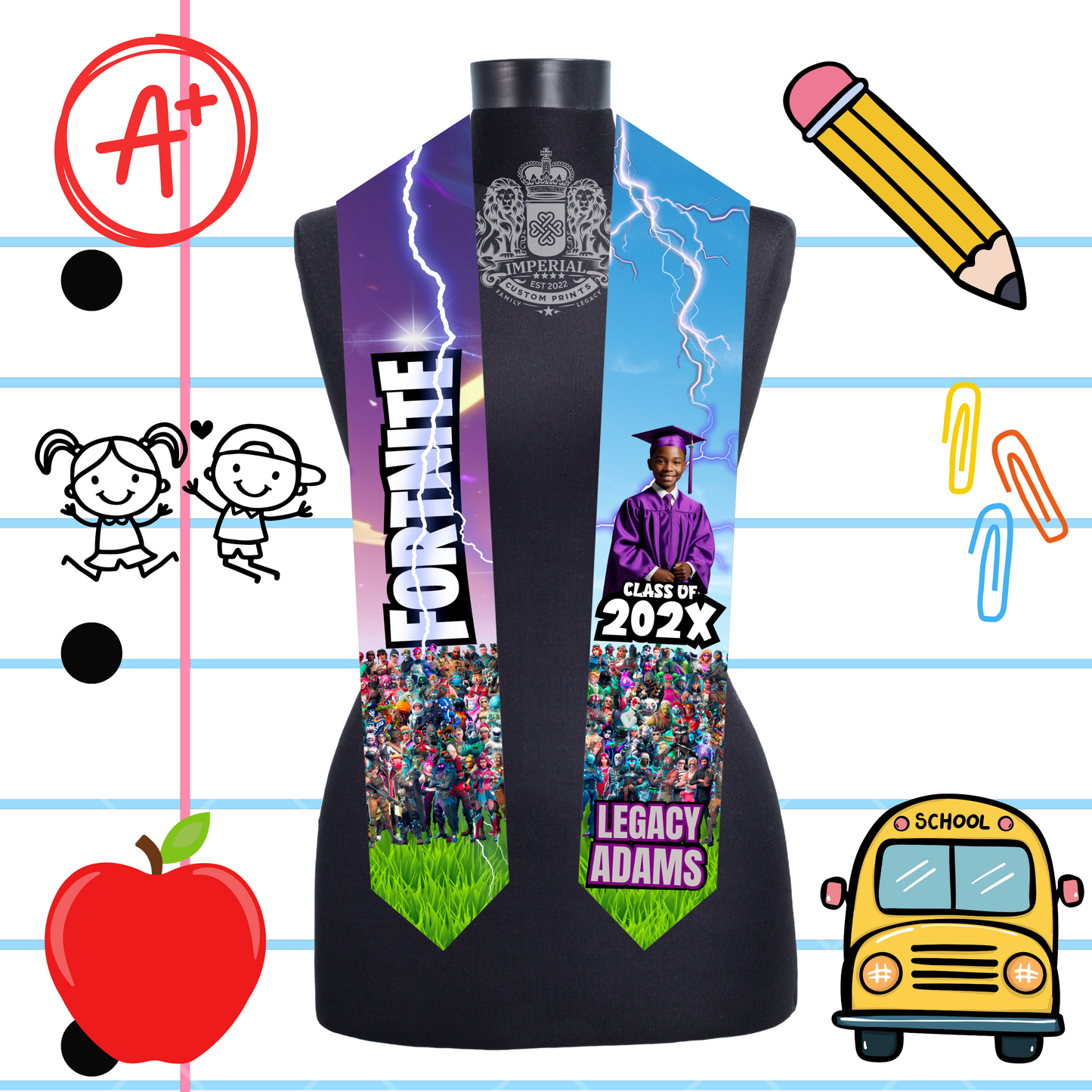 Children's 60 inch Grad Stole