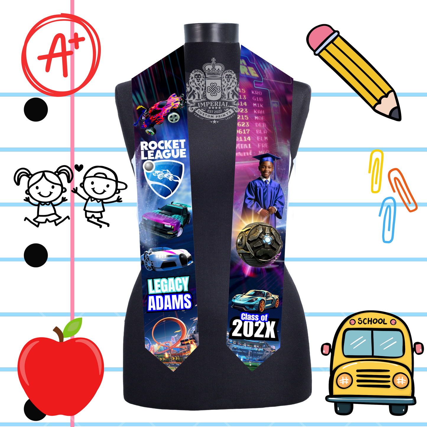 Children's 60 inch Grad Stole