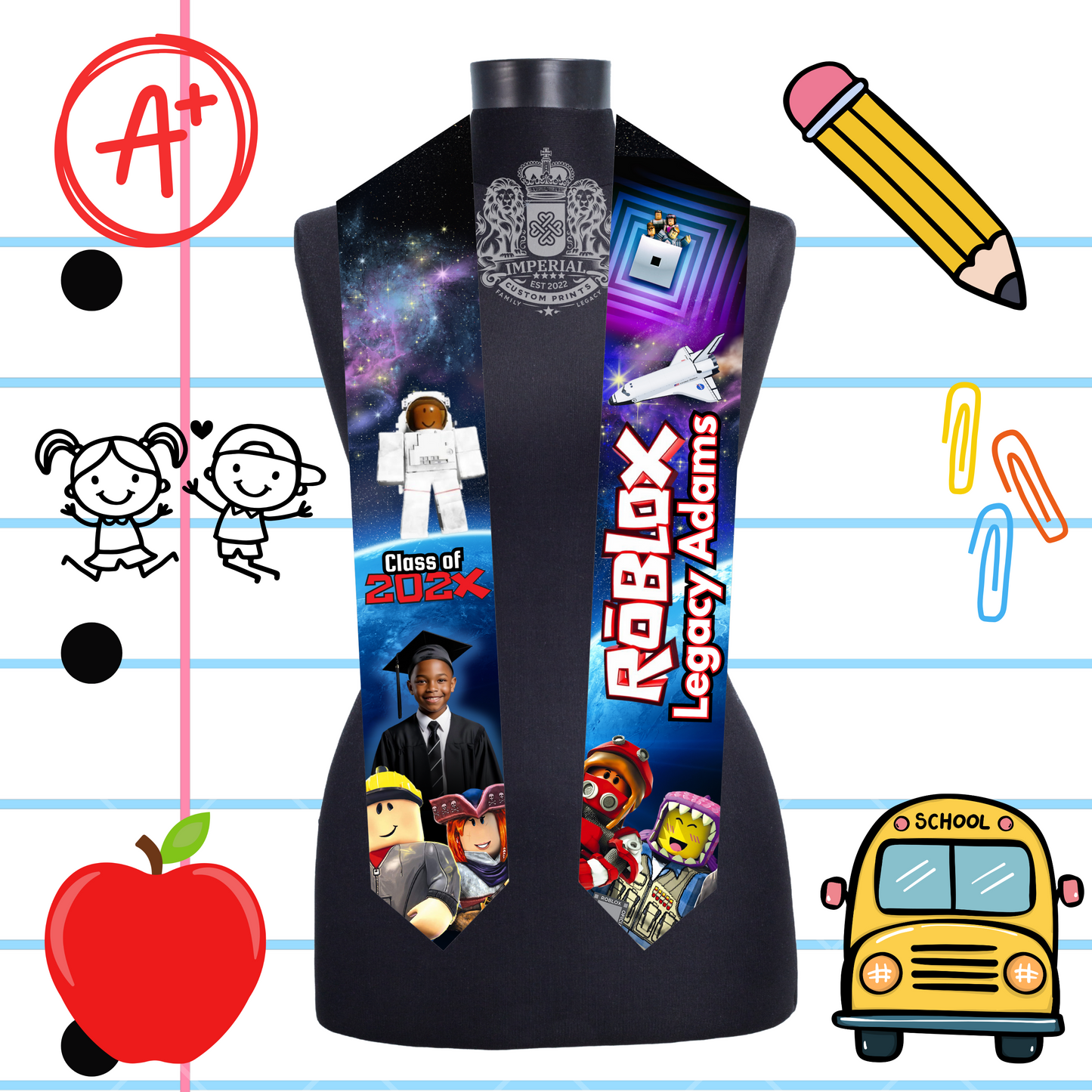 Children's 60 inch Grad Stole