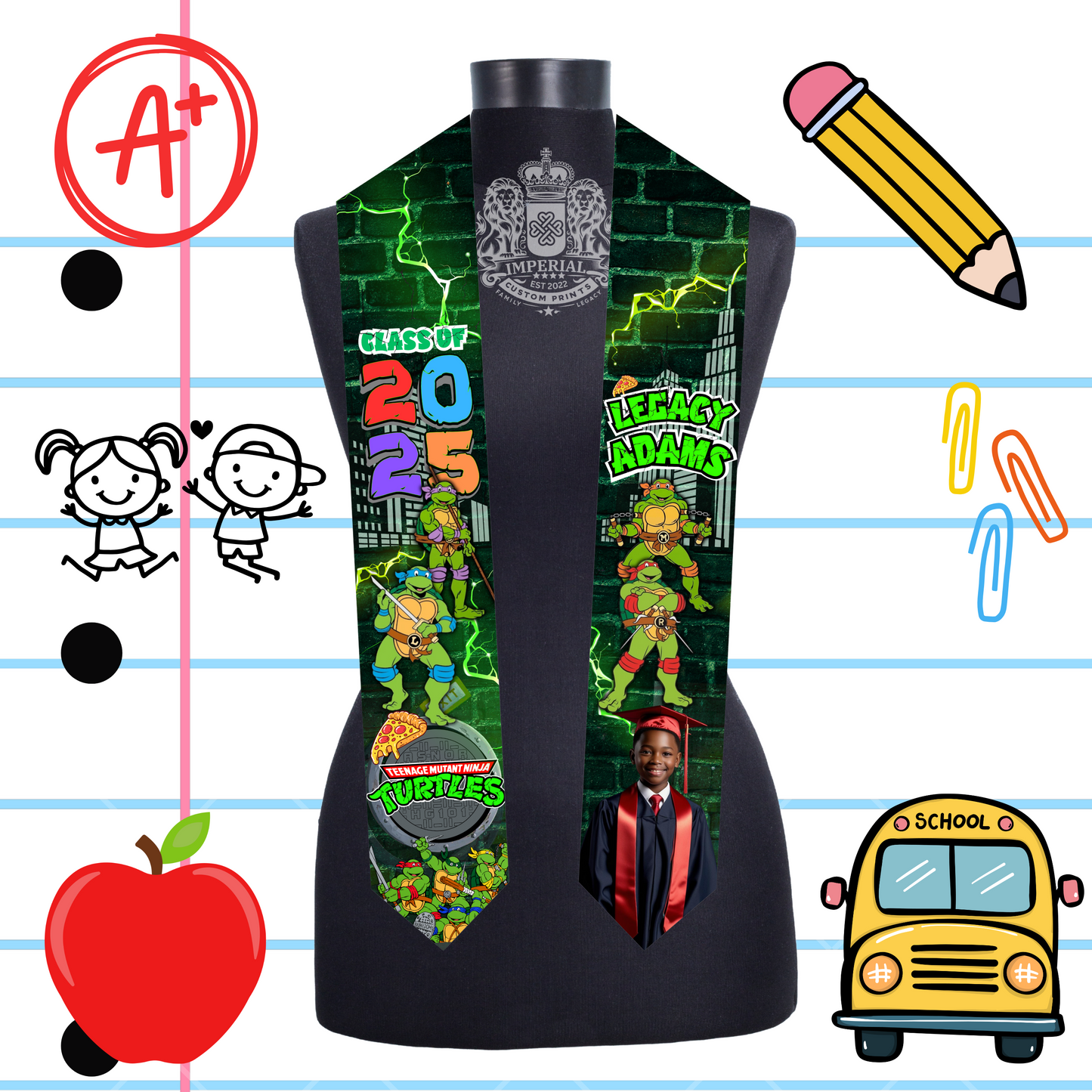 Children's 60 inch Grad Stole