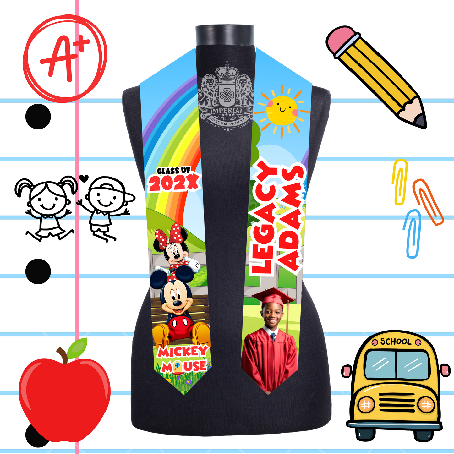 Children's 60 inch Grad Stole