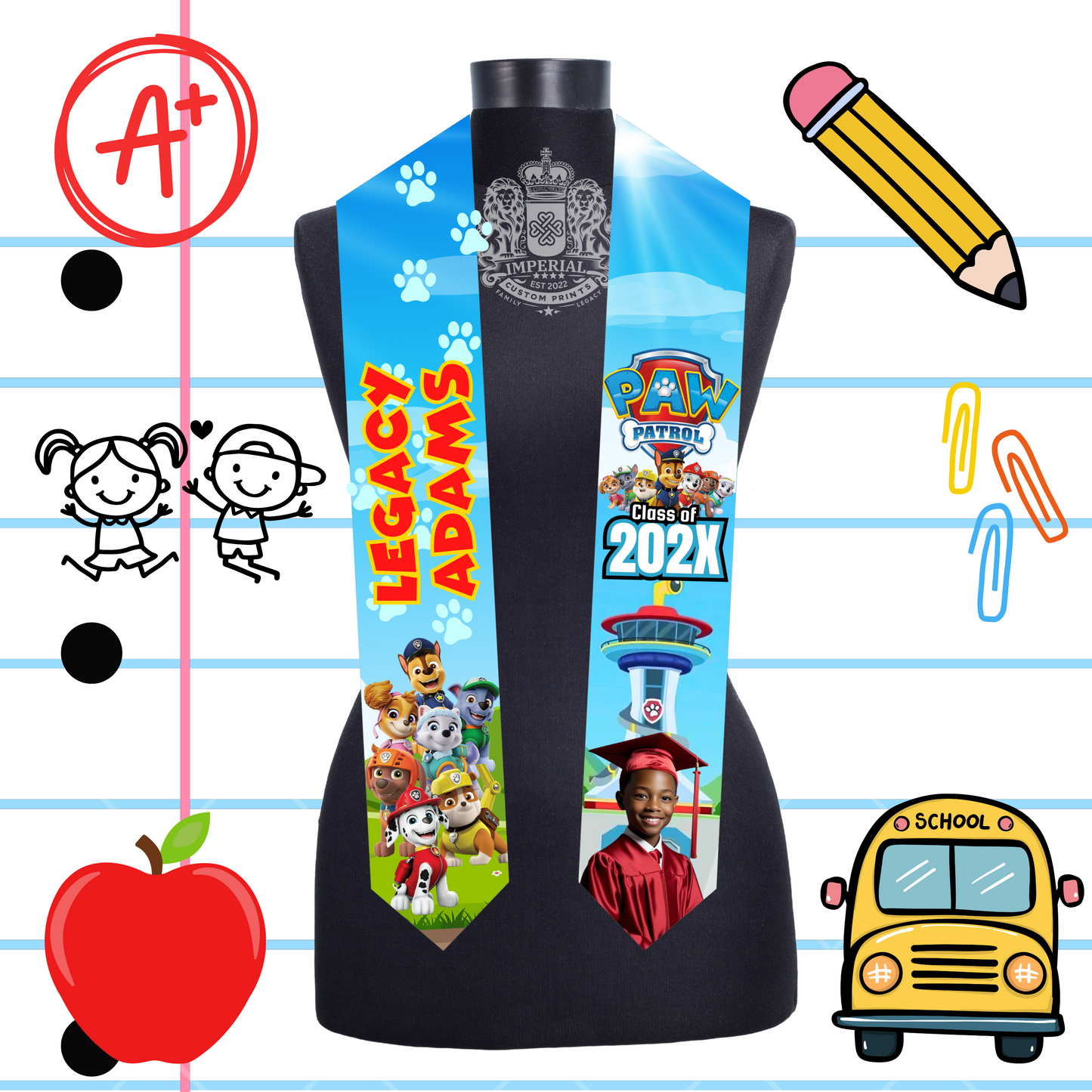 Children's 60 inch Grad Stole