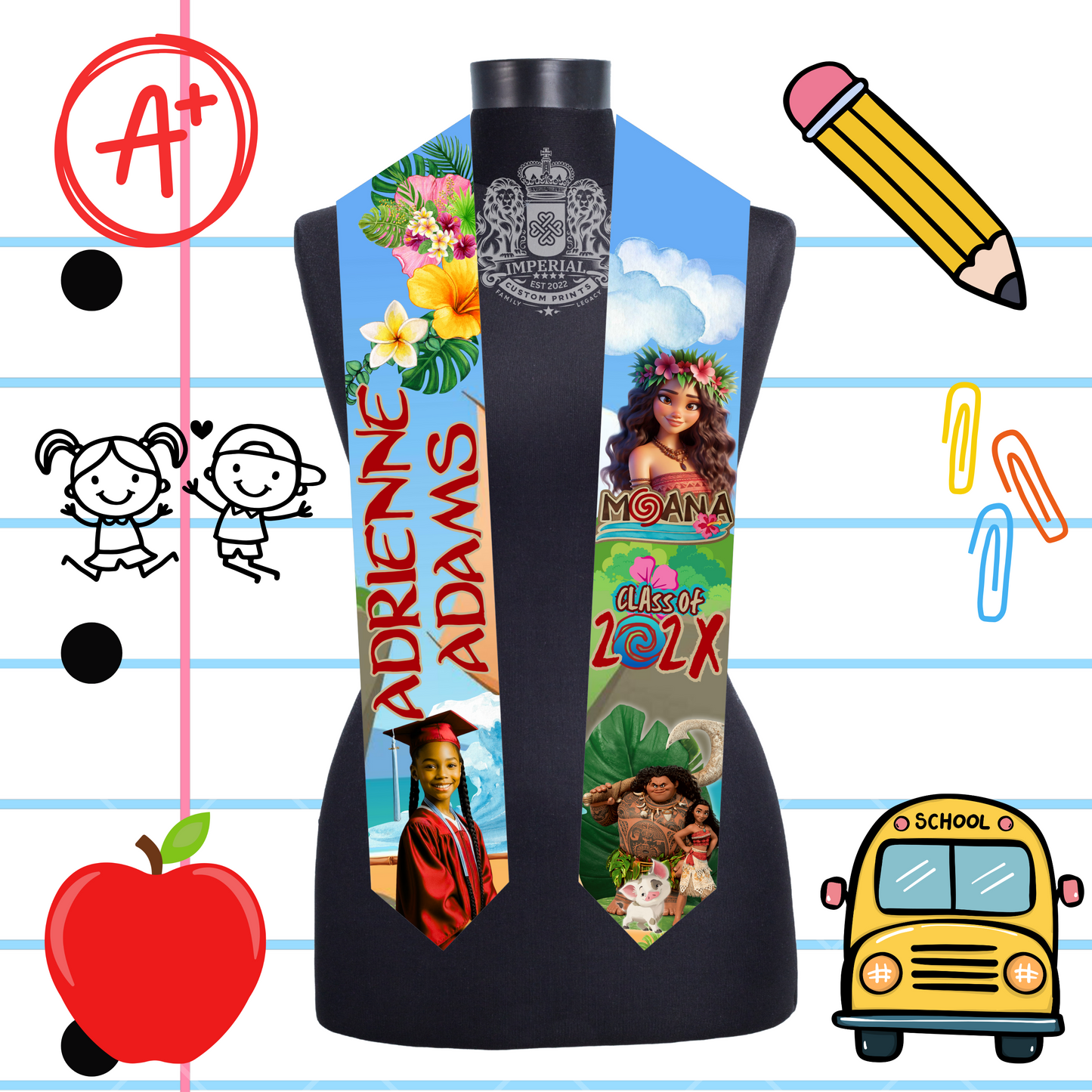 Children's 60 inch Grad Stole