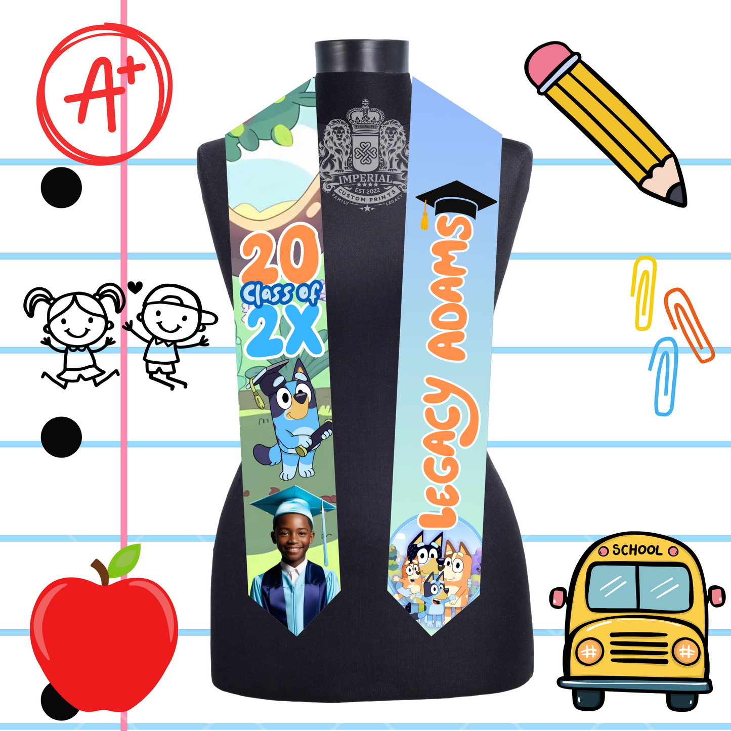 Children's 60 inch Grad Stole