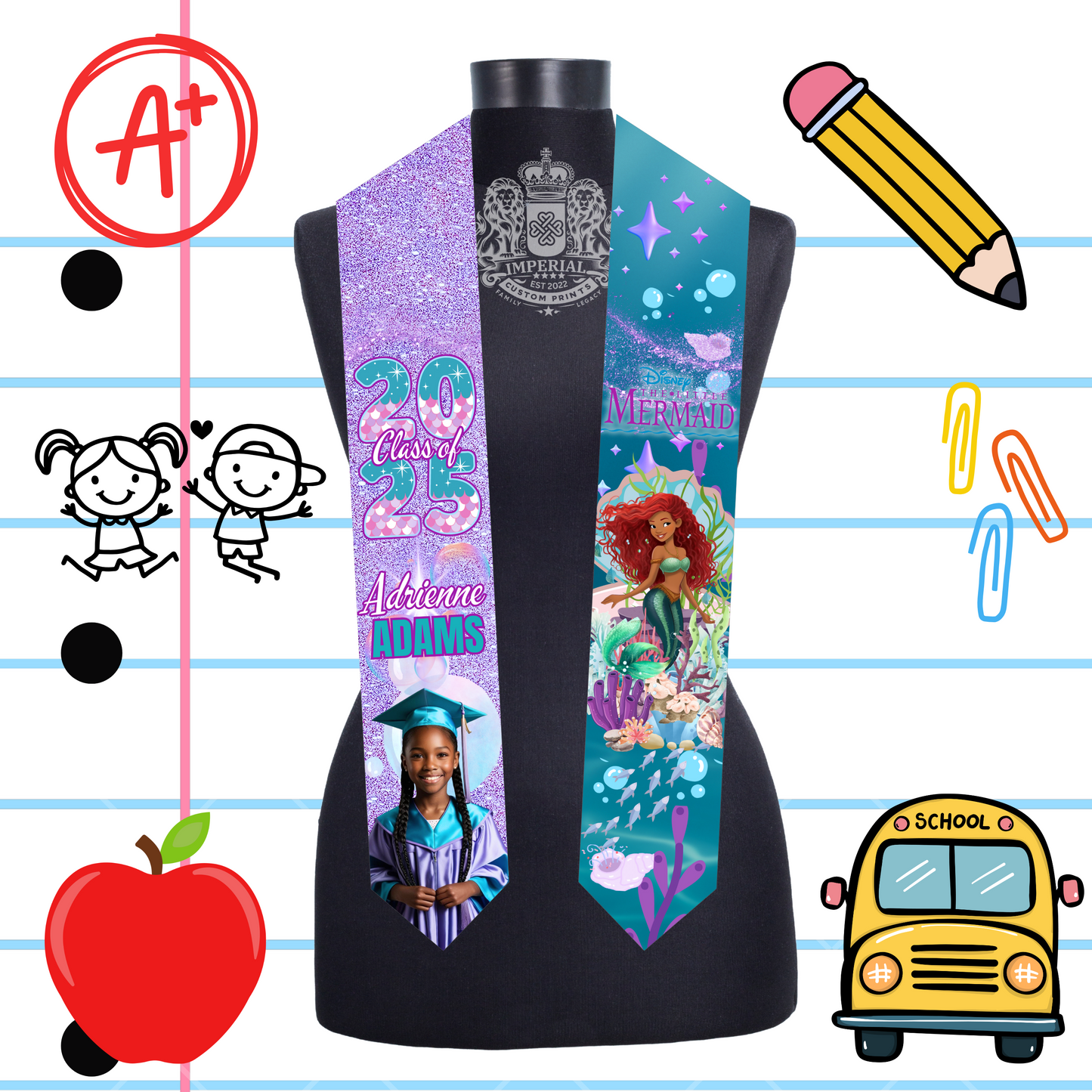 Children's 60 inch Grad Stole