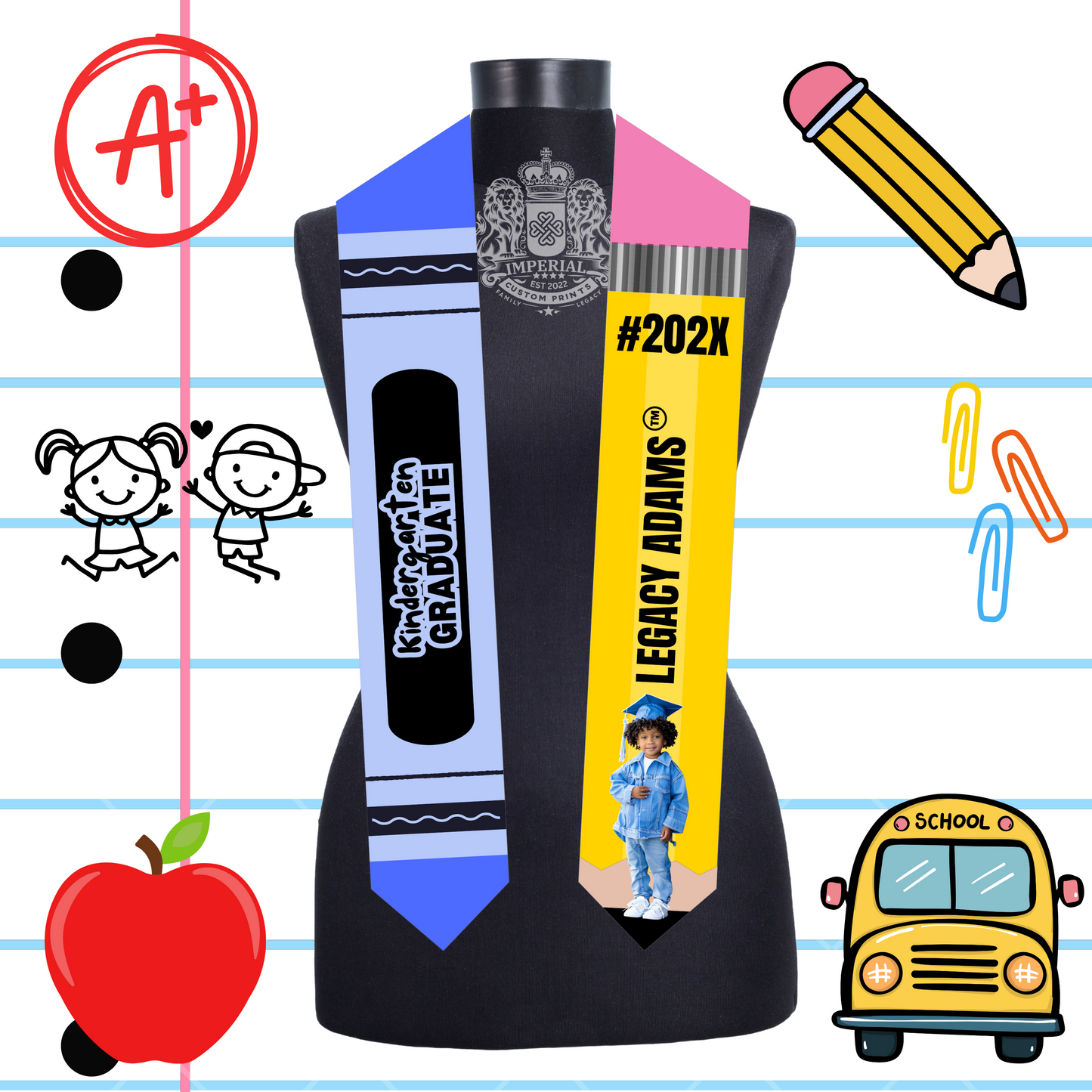 Children's 60 inch Grad Stole