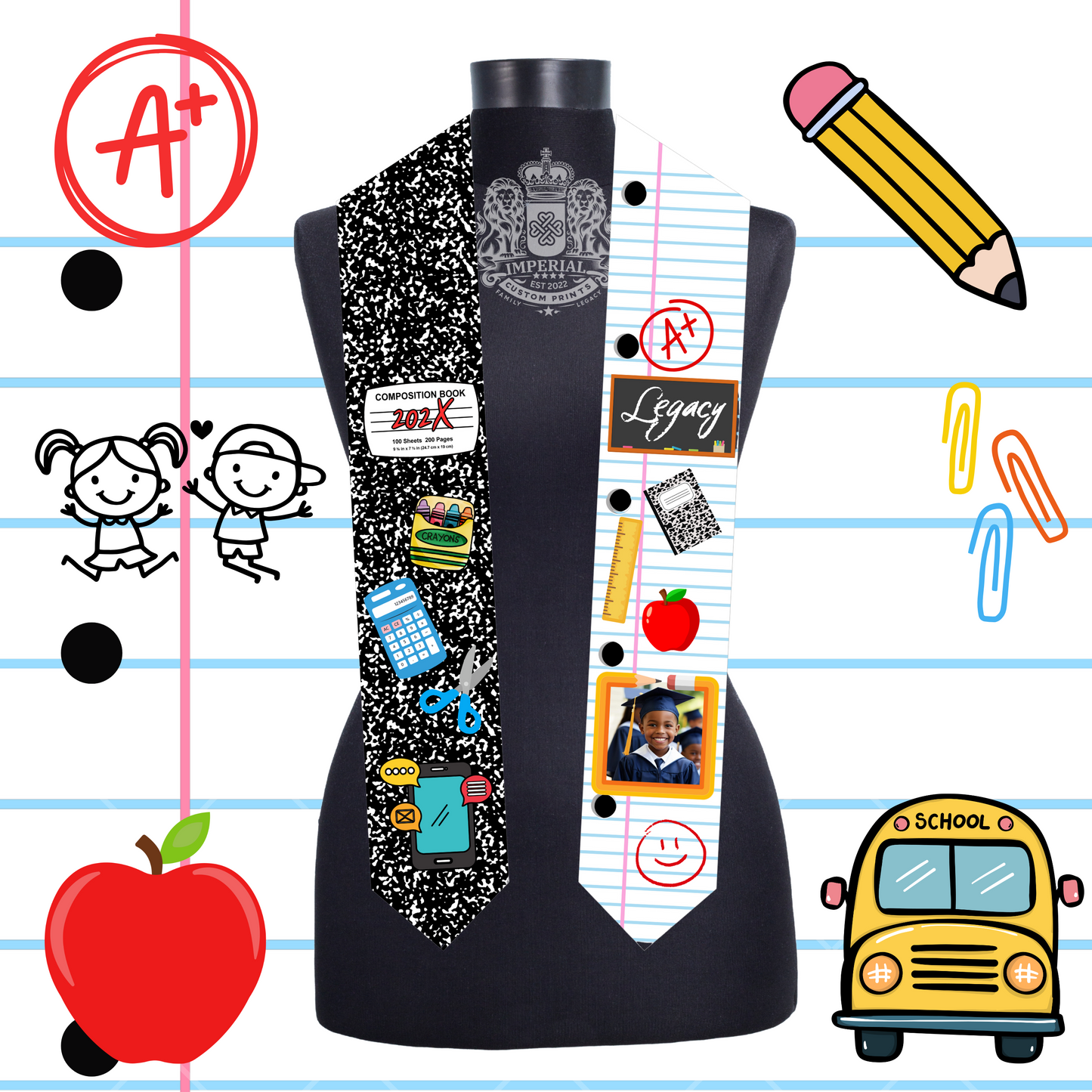 Children's 60 inch Grad Stole