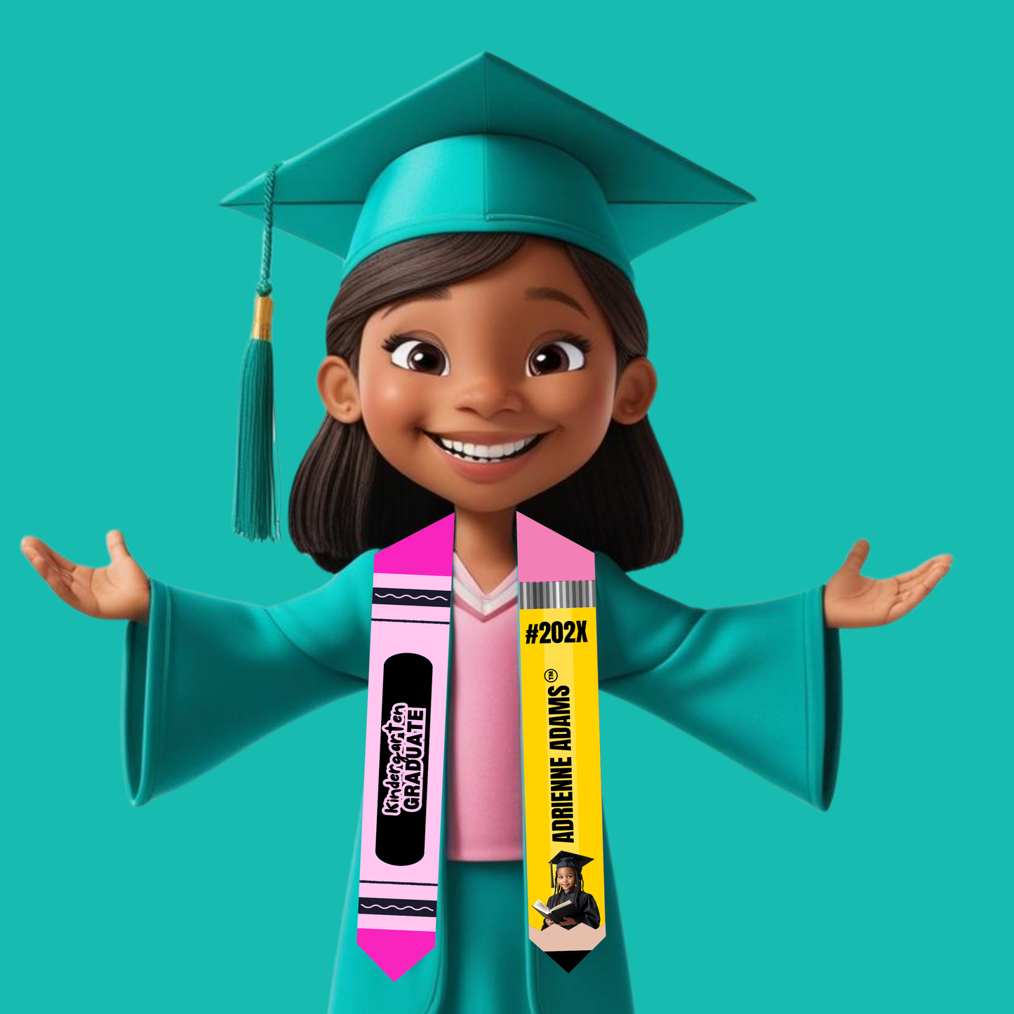 Children's 60 inch Grad Stole