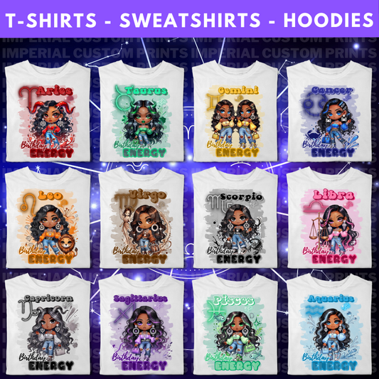 Zodiac Girlies (Choose shirt type/color)