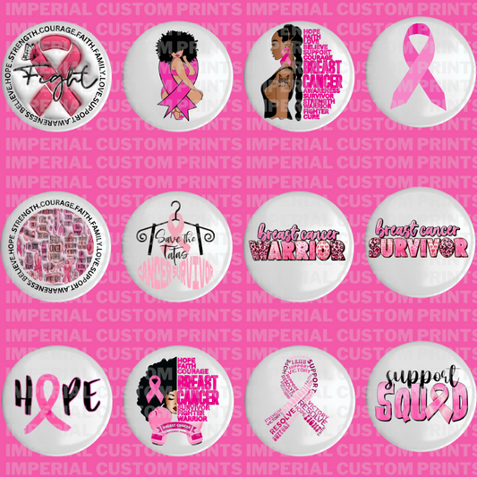 Breast Cancers Buttons (MOQ=12)