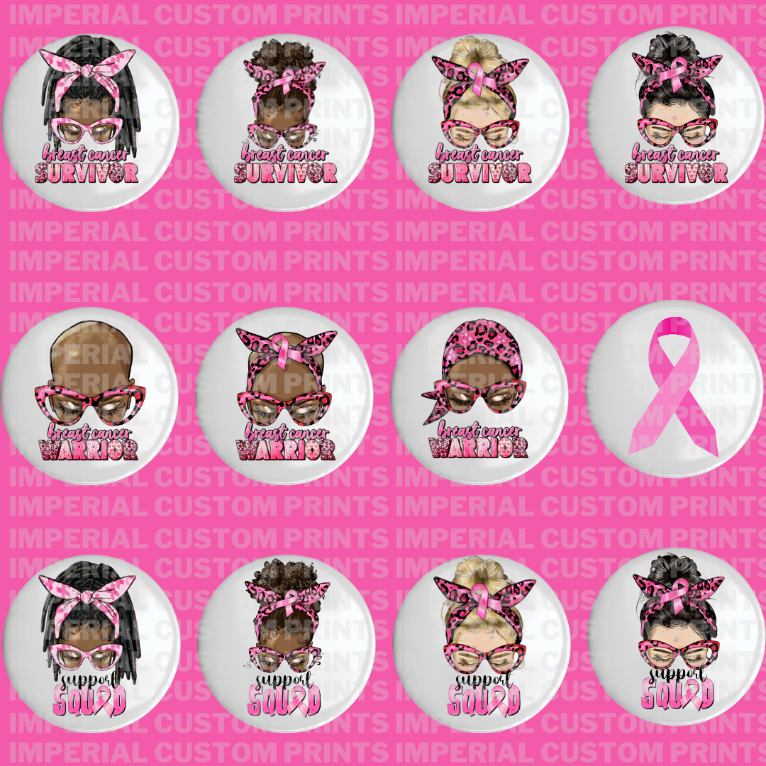 Breast Cancers Buttons (MOQ=12)